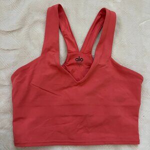 ALO Yoga Red V-Neck Racerback Sports Bra